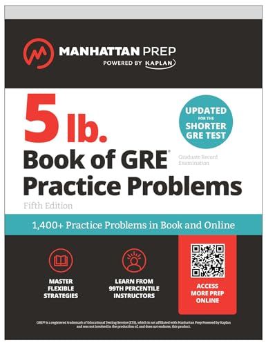 5 lb. Book of GRE Practice Problems: 1,400+ Practice Problems in Book and Online (Manhattan Prep 5 lb) - 9781506295305