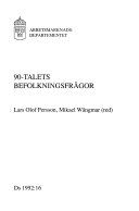90-talets befolkningsfrågor - 9789138109977
