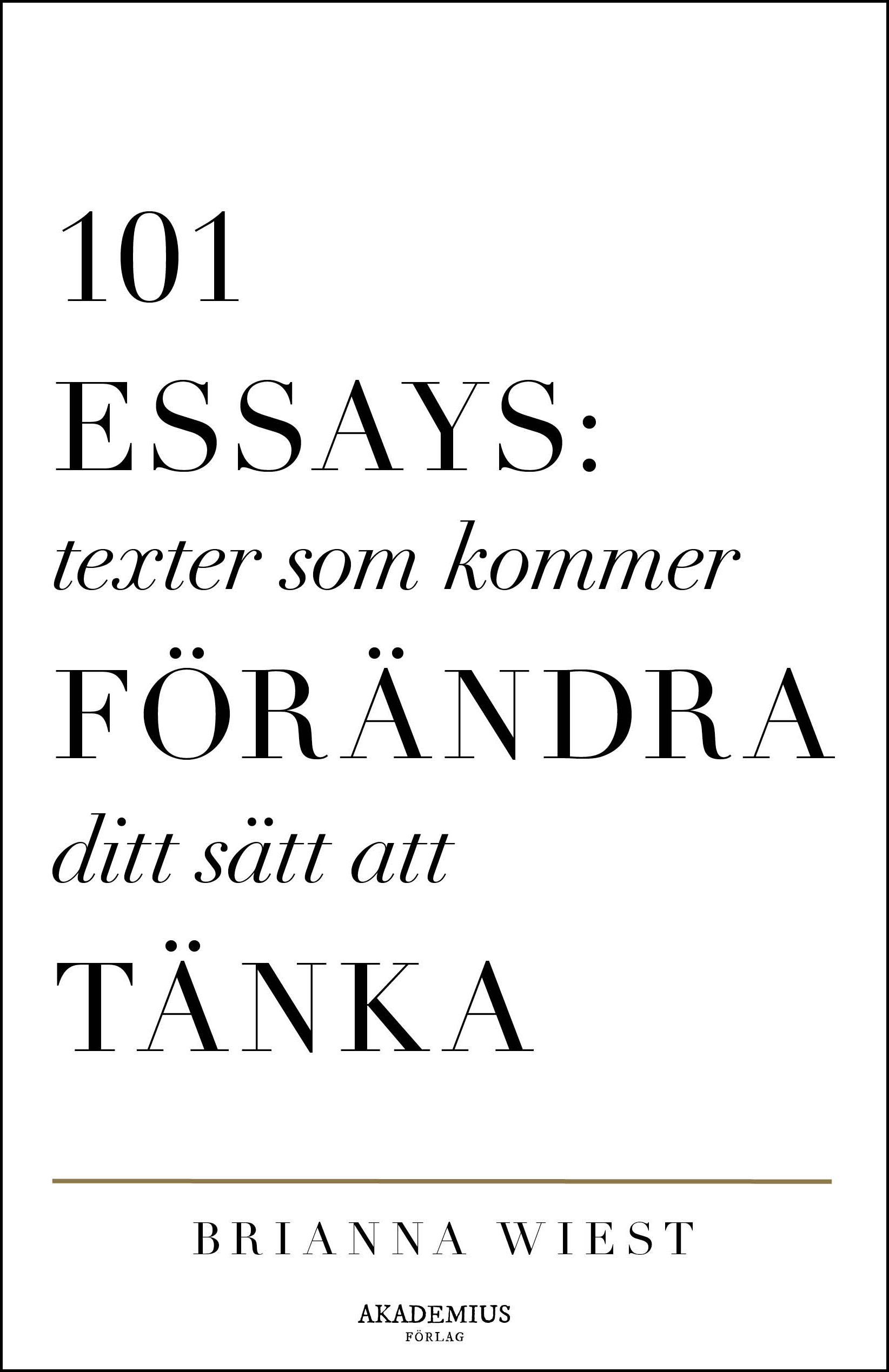 101 Essays : texter som kommer förändra ditt sätt att tänka - 9789198871487